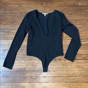 Black low cut body suit